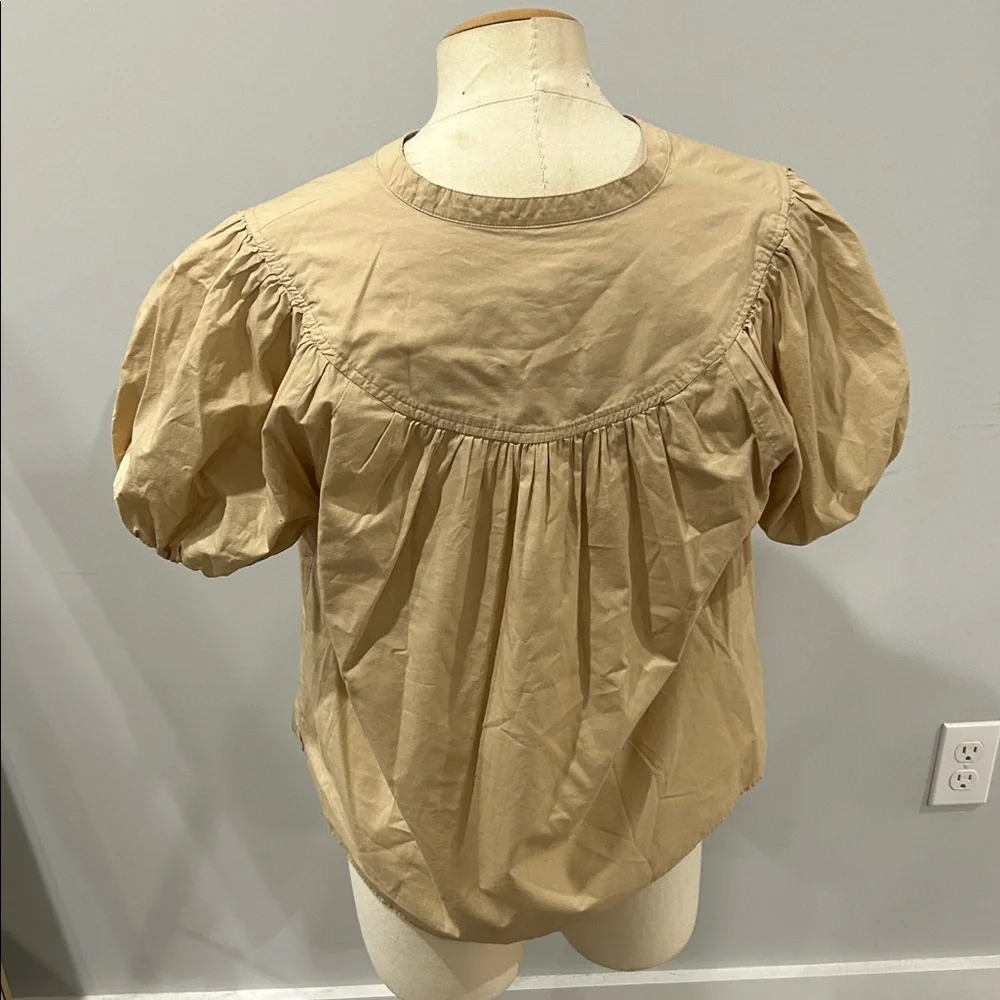 J. Crew Puff-sleeve cotton poplin popover‎ top